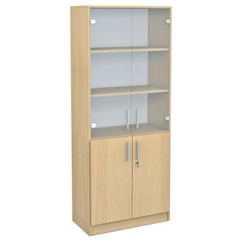 EXPO Schrank 185 mit Glasvitrine, Ahorn