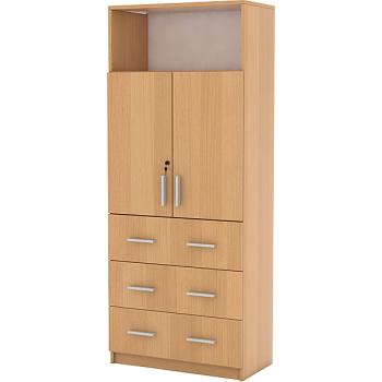 EXPO Schrank 185, mit 3 Schubladen und Ablagefach, Buche