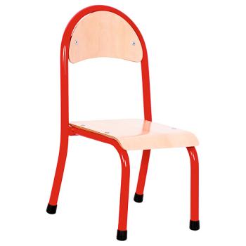 Stuhl P 1, Sitzhöhe 26 cm, für Tischhöhe 46 cm - rot - Buche