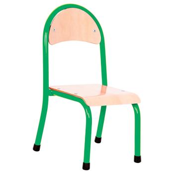 Stuhl P 2, Sitzhöhe 31 cm, für Tischhöhe 52 cm - grün - Buche