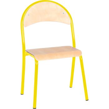 Stuhl P 2, Sitzhöhe 31 cm, für Tischhöhe 52 cm - gelb - Buche