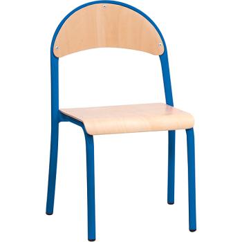 Stuhl P 3, Sitzhöhe 35 cm, für Tischhöhe 59 cm - blau - Buche