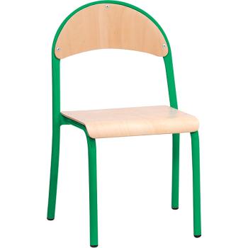 Stuhl P 3, Sitzhöhe 35 cm, für Tischhöhe 59 cm - grün - Buche