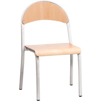 Stuhl P 3, Sitzhöhe 35 cm, für Tischhöhe 59 cm - alufarben - Buche