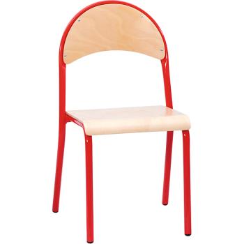 Stuhl P 5, Sitzhöhe 43 cm, für Tischhöhe 70 cm - rot - Buche