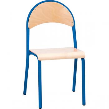 Stuhl P 5, Sitzhöhe 43 cm, für Tischhöhe 70 cm - blau - Buche