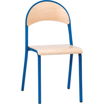 Stuhl P 6, Sitzhöhe 46 cm, für Tischhöhe 76 cm - blau - Buche