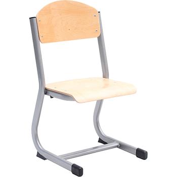 Stuhl IN-C 3, Sitzhöhe 35 cm, für Tischhöhe 58 cm - alufarben - Buche