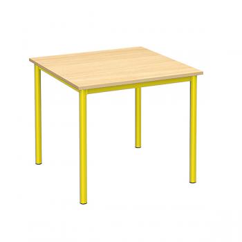 MILA Tisch 80x80, Tischhöhe 64 cm, gerade Ecken - gelb - Ahorn