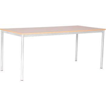 MILA Tisch 180x80, Tischhöhe 76 cm, gerade Ecken - alufarben - Ahorn