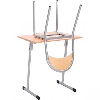 Stuhl P 6, Sitzhöhe 46 cm, für Tischhöhe 76 cm - alufarbig - Buche