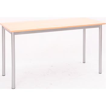 Doppeltisch MILA 5, Tischhöhe 71 cm, gerade Ecken - alufarben - Buche