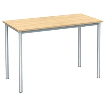 Doppeltisch MILA 6, Tischhöhe 76 cm, gerade Ecken - alufarben - Buche