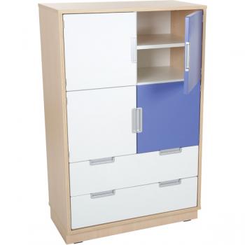 Kombischrank L mit 2 breiten Schubladen und 4 kleinen Türen, B 79 (Quadro 30-180°)