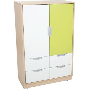 Kombischrank L mit 4 schmalen Schubladen und 2 mittelgrossen Türen, B 79 (Quadro 31)