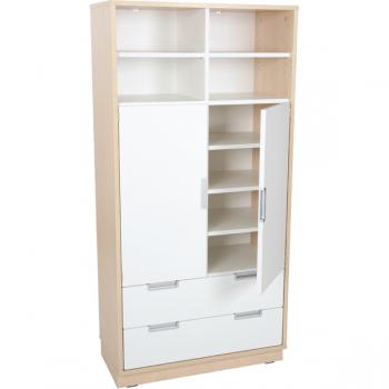 Kombischrank XL mit 2 breiten Schubladen und 2 mittelgrossen Türen, B 79 - (Quadro 35)