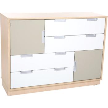 Asymmetrischer Schrank M, B 116 - weiss/grau (Quadro 39-180°)