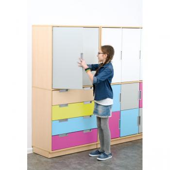 Schrank mit Schubladen und Türen, B 79, H 164 (Quadro 102–180°)