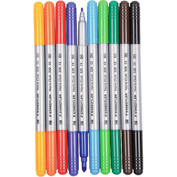 Duo-Faserstifte, 10 Farben