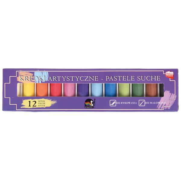 Pastellkreide, dick, 12 Farben