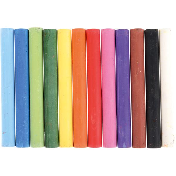 Pastellkreide, dünn, 12 Farben