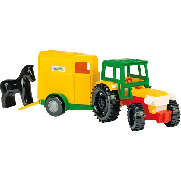 Traktor mit Pferde-Anhänger