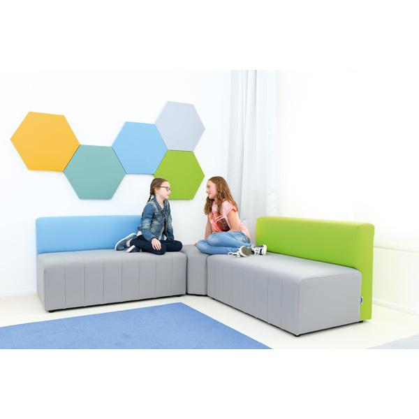 Sofa Modern Plus, grau-blau