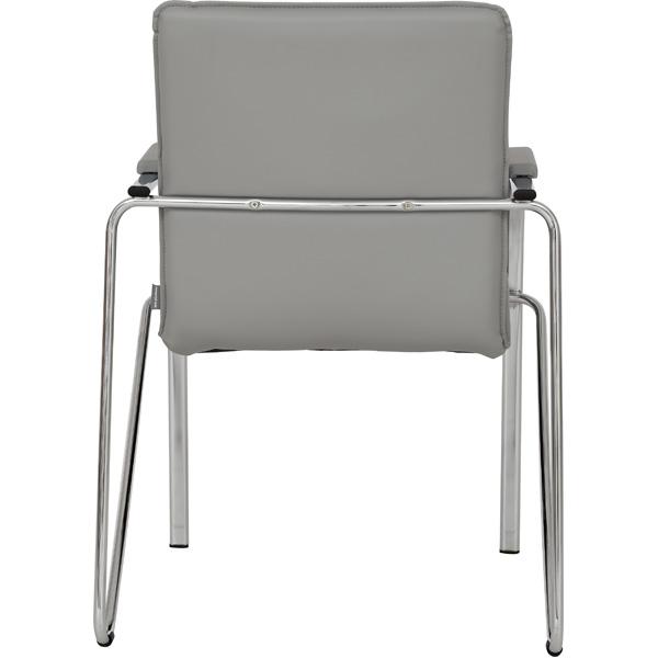 Stuhl Samba 4L, grau, mit Kunstlederarmlehne
