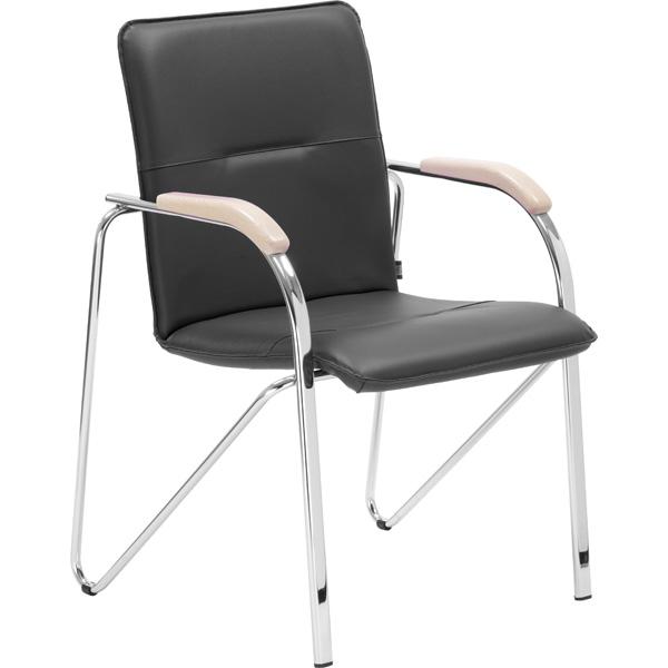 Stuhl Samba 4L, schwarz, mit Holzarmlehnen