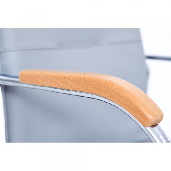 Stuhl Samba 4L, grau, mit Holzarmlehnen