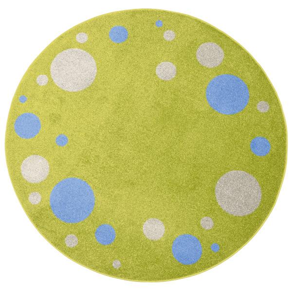 Rundteppich, Durchmesser: 200 cm, grün mit Punkten