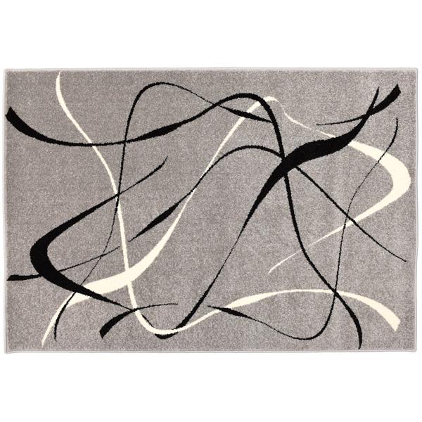 Grauer Teppich mit Linien, 1,5 x 2 m