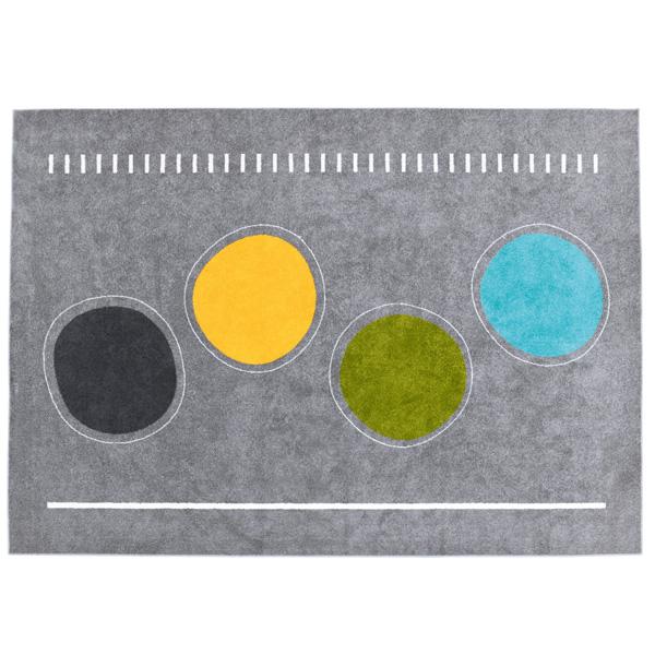 Teppich mit Kreisen, grau 3 x 4