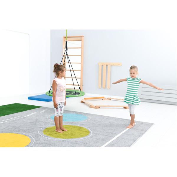 Teppich mit Kreisen, grau 3 x 4