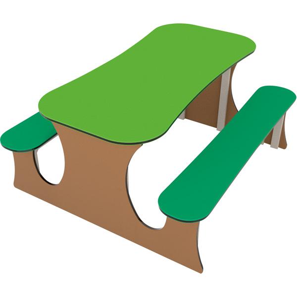 Grosser Picknicktisch, braun/grün