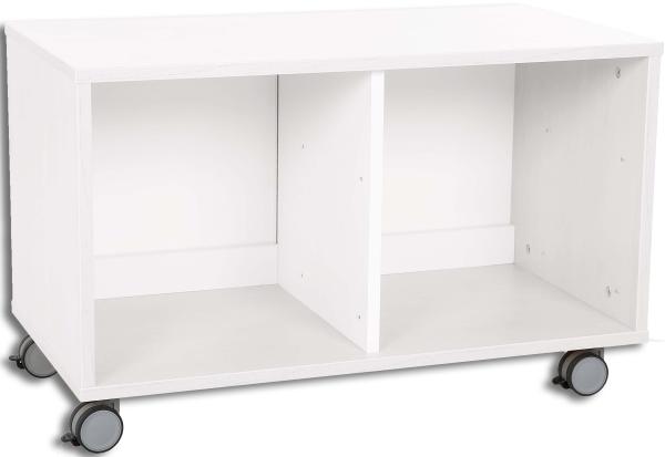 Quadro - Schrank S für 4 schmale Schubladen, B 79, weiss - auf Rollen