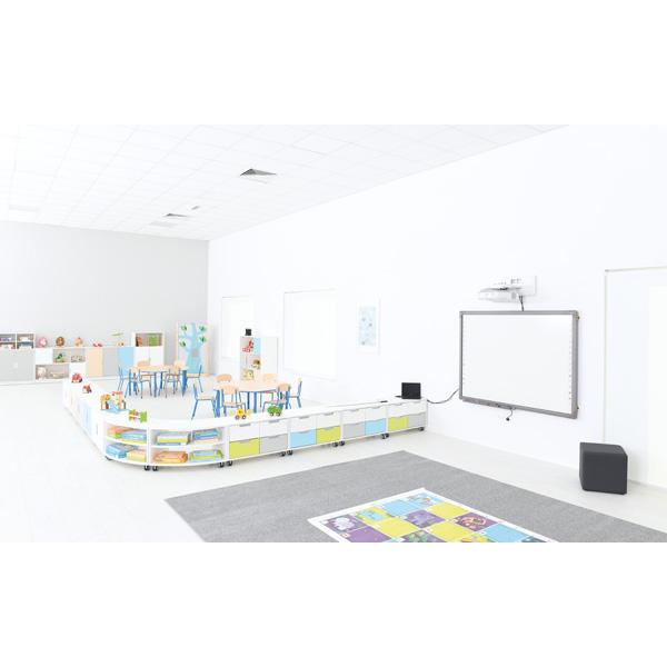 Quadro - Schrank S für 4 schmale Schubladen, B 79, weiss - auf Rollen