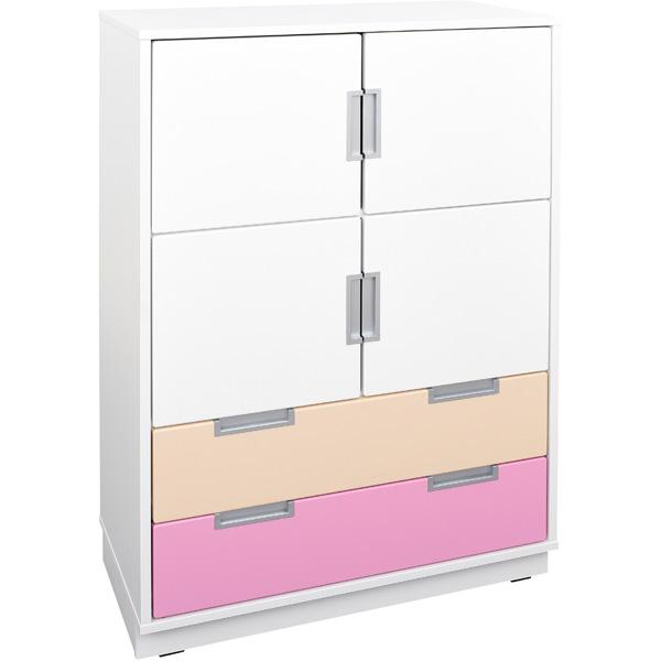 Quadro - Schrank L ohne Mittelwand, mit 2 Einlegeböden, B 79, weiss - auf Sockel