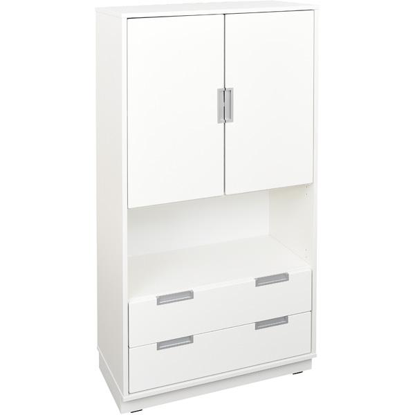 Quadro - Schrank XL ohne Mittelwand, mit 3 Einlegeböden, B 79, weiss - auf Sockel