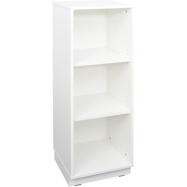 Quadro - Schmaler Schrank L mit 2 Einlegeböden, ohne Trennwand, B 42 - weiss