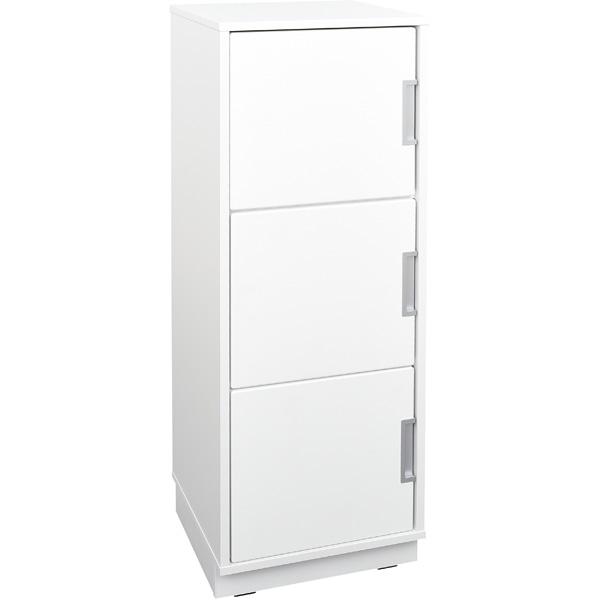 Quadro - Schmaler Schrank L mit 2 Einlegeböden, ohne Trennwand, B 42 - weiss