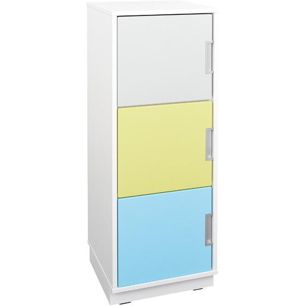 Quadro - Schmaler Schrank L mit 2 Einlegeböden, ohne Trennwand, B 42 - weiss