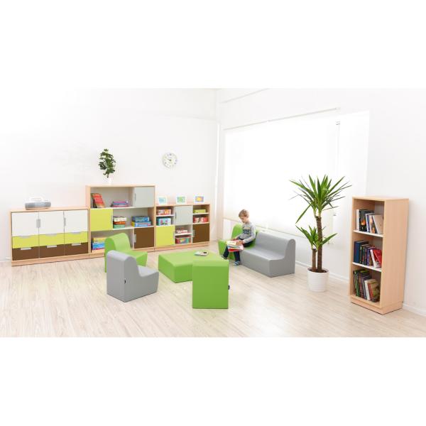 Quadro - Schmaler Schrank L mit 2 Einlegeböden, B 42