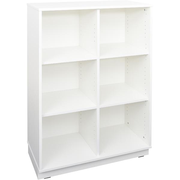 Quadro - Schrank L mit 1 Mittelwand und 2x2 Einlegeböden, B 79, weiss