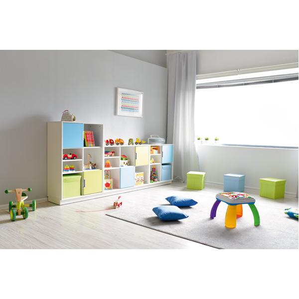 Quadro - Schrank L mit 1 Mittelwand und 2x2 Einlegeböden, B 79, weiss