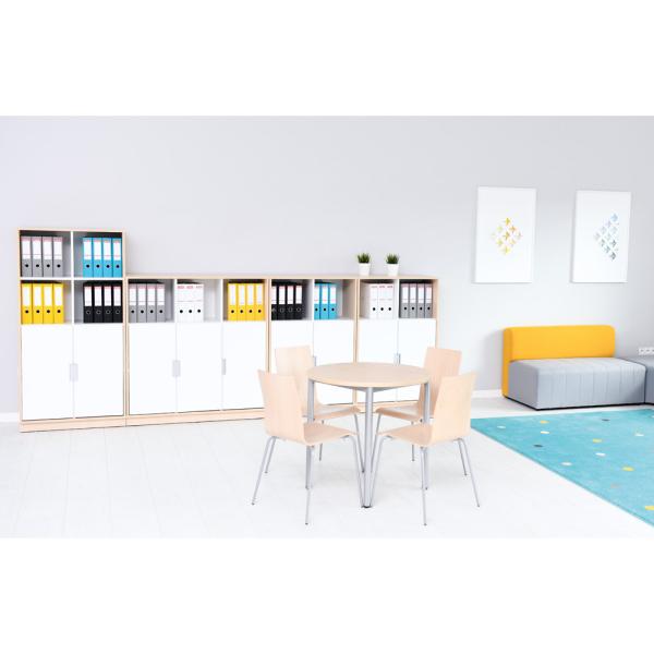 Quadro - Schrank L mit 1 Mittelwand und 2x2 Einlegeböden, B 79