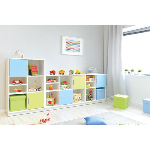 Quadro - Schrank M mit 2 Mittelwänden und 1x3 Einlegeböden, B 116, weiss