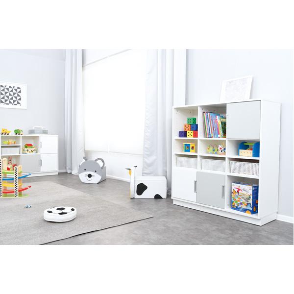 Quadro - Schrank L mit 2 Mittelwänden und 2x3 Einlegeböden, B 116, weiss