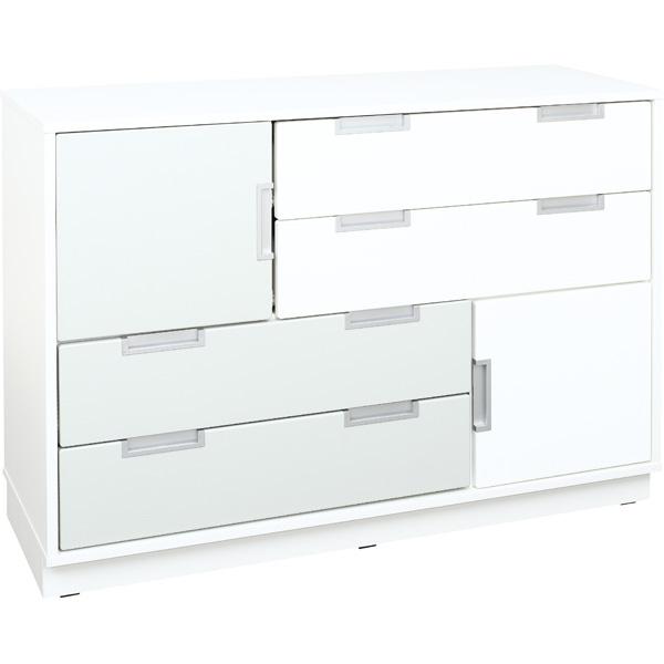 Quadro - Asymmetrischer Schrank M für breite Schubladen, B 116, weiss