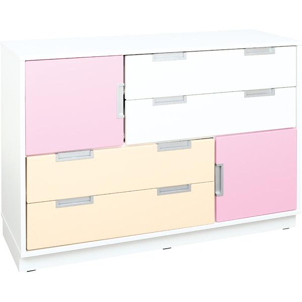 Quadro - Asymmetrischer Schrank M für breite Schubladen, B 116, weiss